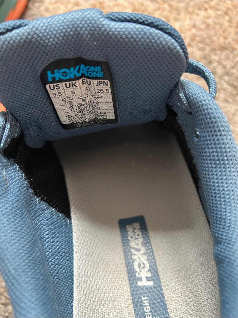 Hoka Women's Torrent 2 Trail/Running Shoes—Teal/Orange--Size 9.5 (US) /42 (EU) - Picture 5 of 6